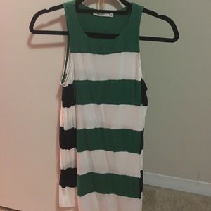 Nautical Inspired Green, White and Navy Tank Top