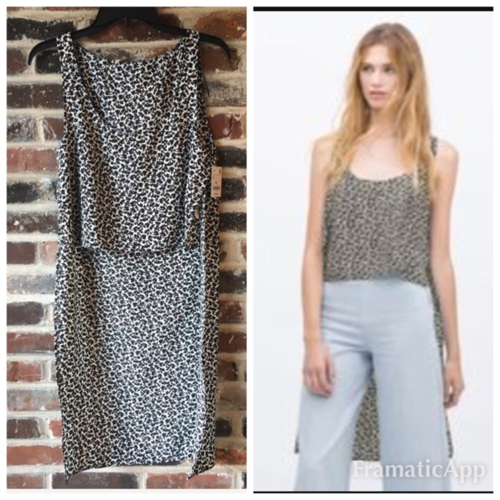 Zara - Extreme High Low Floral Top