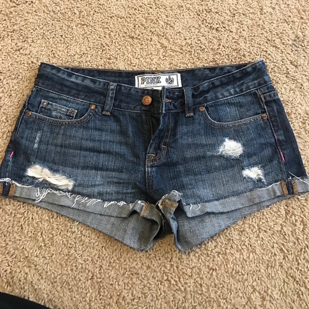 PINK jean shorts