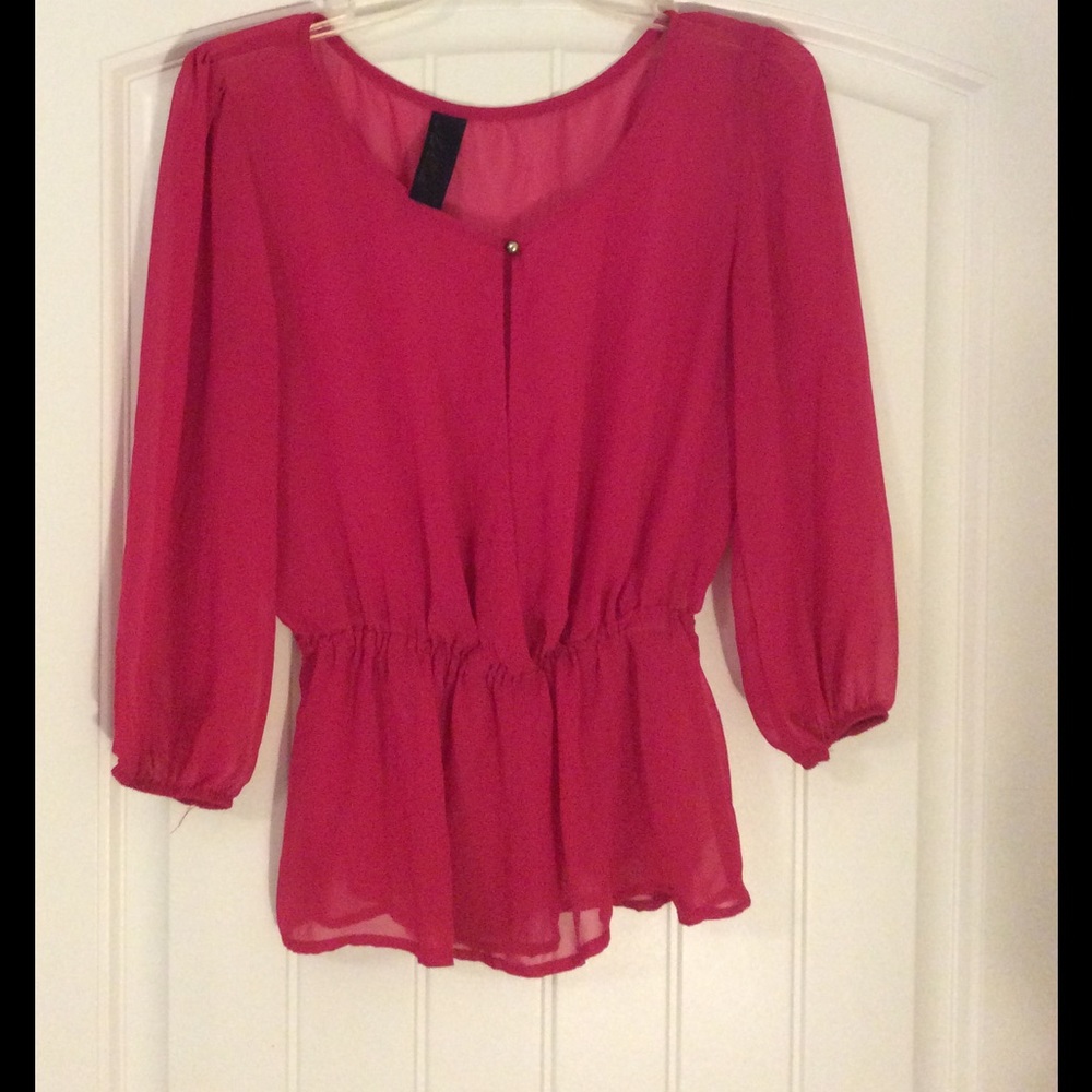 Fuschia peplum blouse