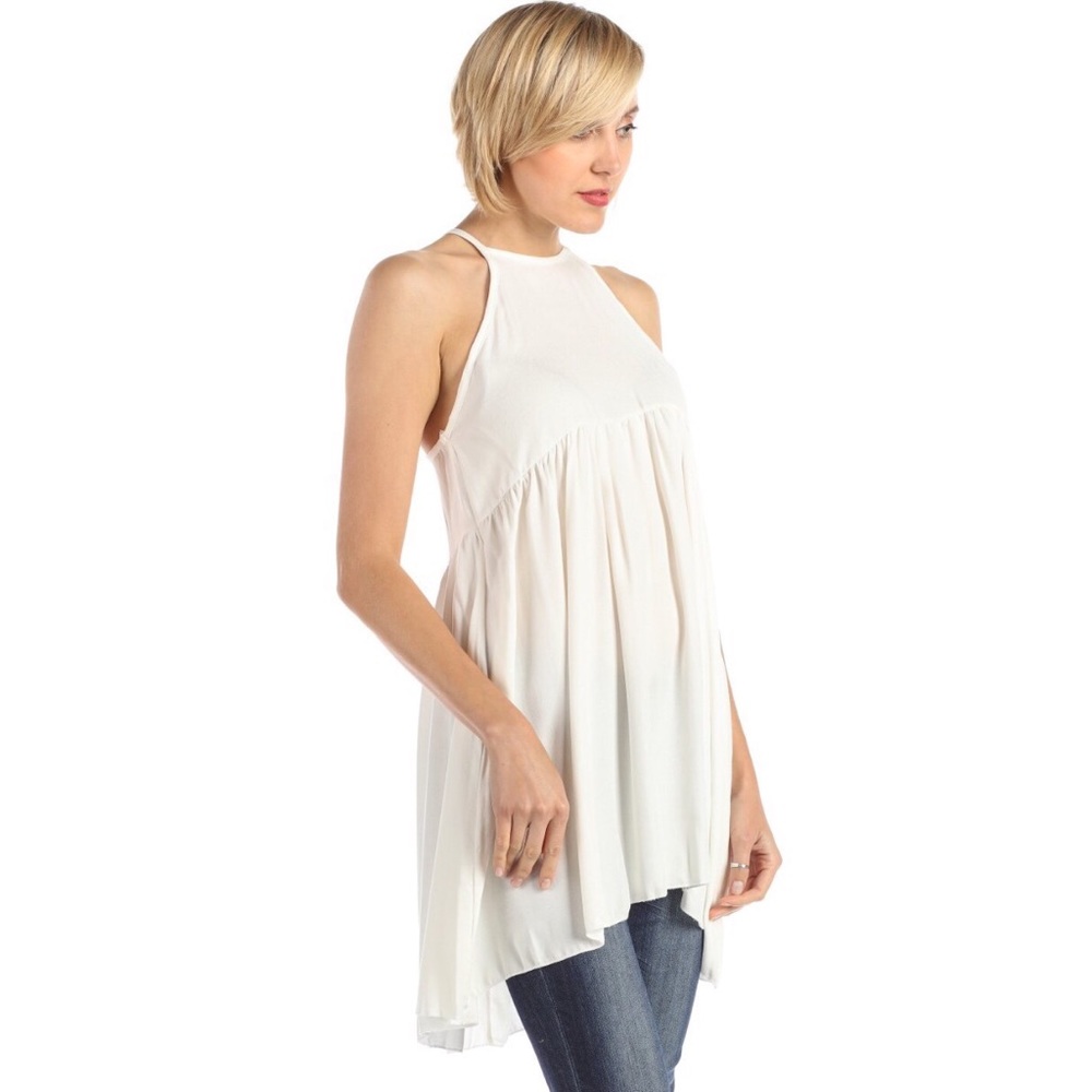 ✨ Mock Halter Racerback Baby Doll Tunic Dress - Picture 2 of 3