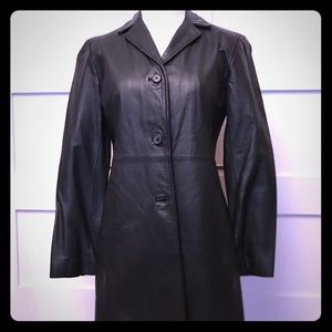 Ann Taylor Loft Long Leather Jacket