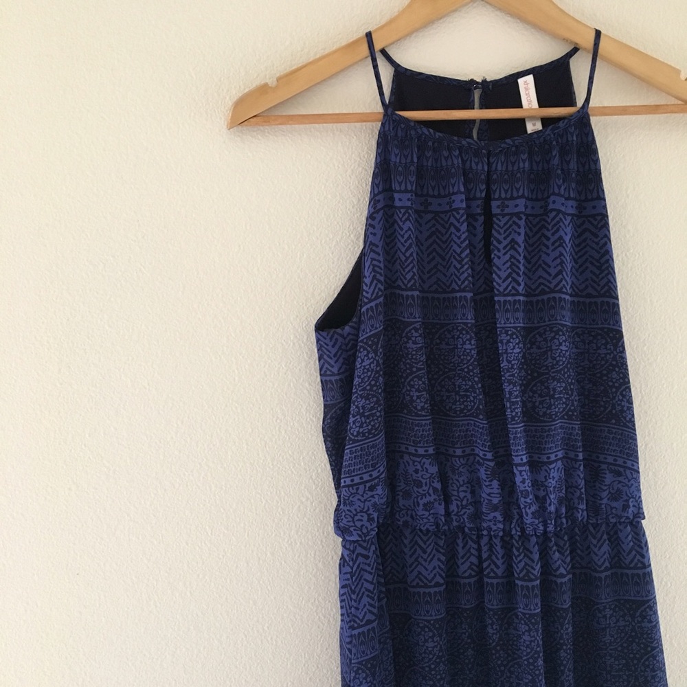 Adorable Blue Aztec Print Lightweight Long Dress