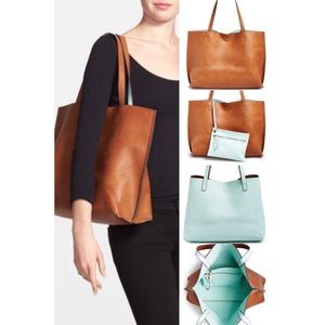 Street Level Faux leather Reversible Tote