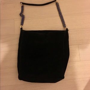 Zara suede hobo bag with blue and metal strap