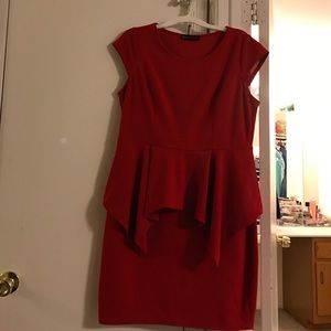 Red fashion to figure peplum dress