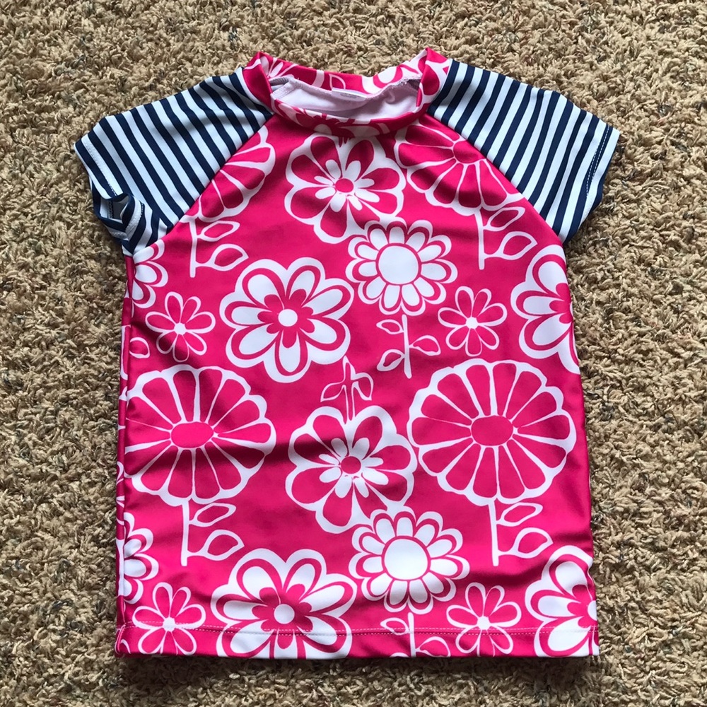 Gymboree Floral Short Sleeve Swim Shirt