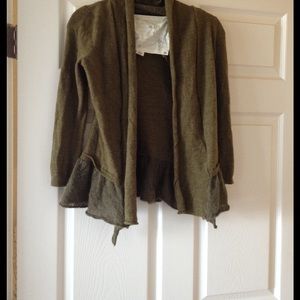 Mostly wool olive green sweater