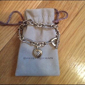 David Yurman Cable Charm Bracelet w/Gold