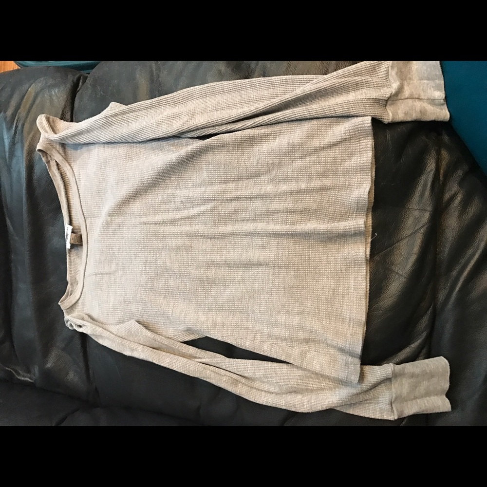 Gray thermal textured shirt