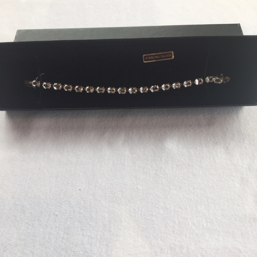 Sterling silver cubic zirconia bracelet.