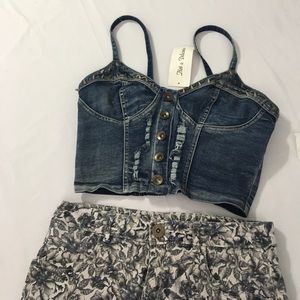 Cut studded Denim Top✨Sale✨