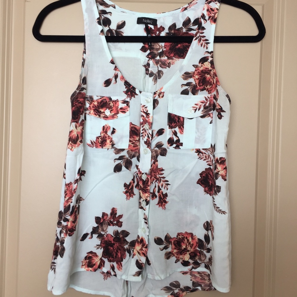 Floral button-up tank top Size XS