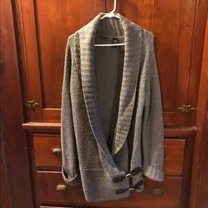 Grey wrap sweater