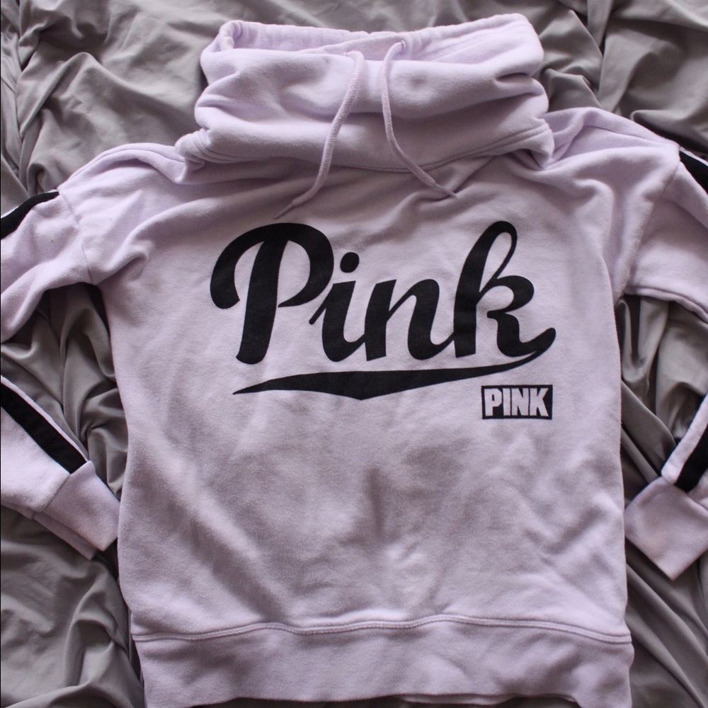 PINK Cowl Neck Pullover Sweatshirt