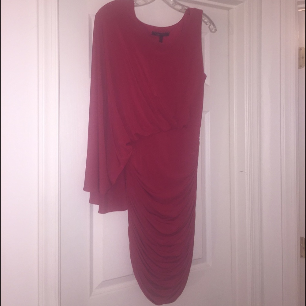 Red asymmetrical party dress