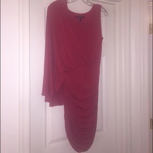 Red asymmetrical party dress