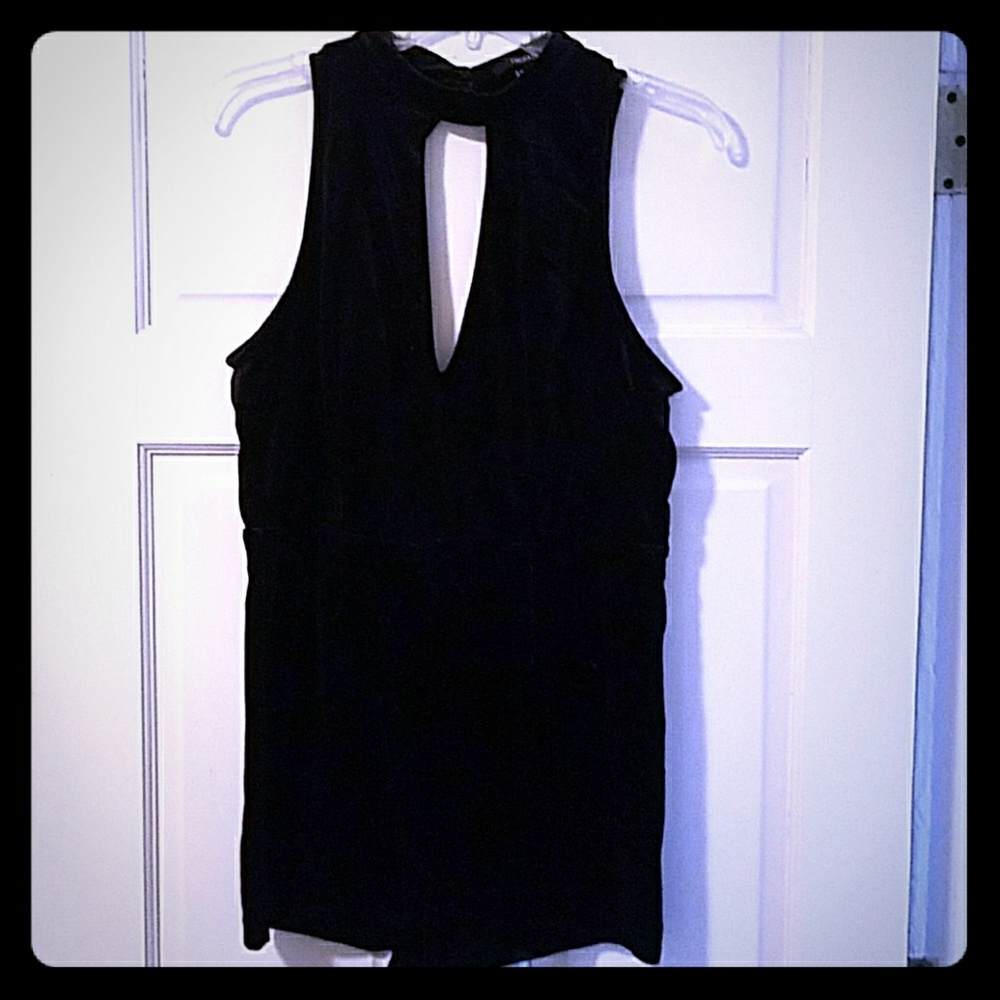 Black velvet romper