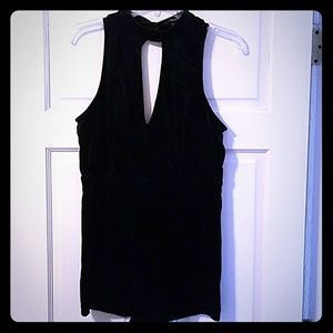 Black velvet romper