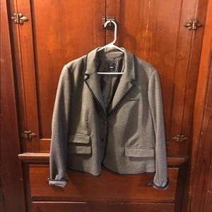 Grey blazer with navy trim- Price Firm