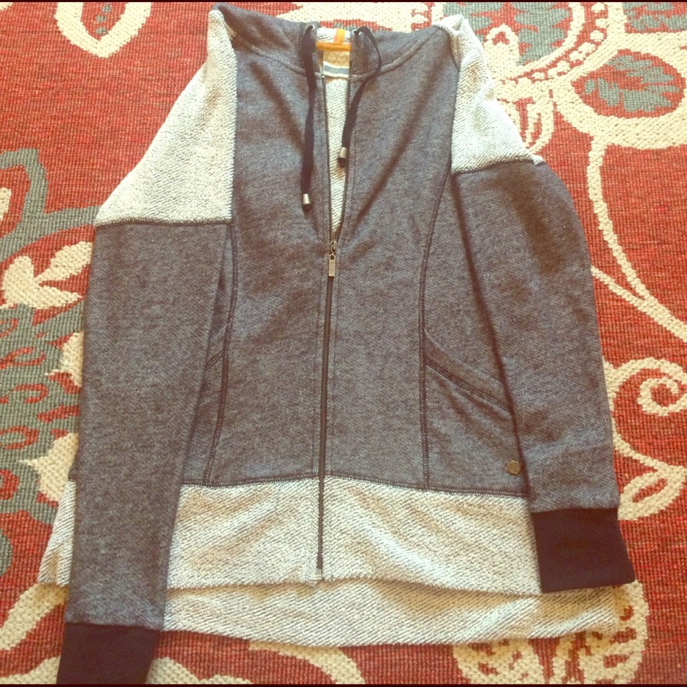 Grey & White zip up hoodie