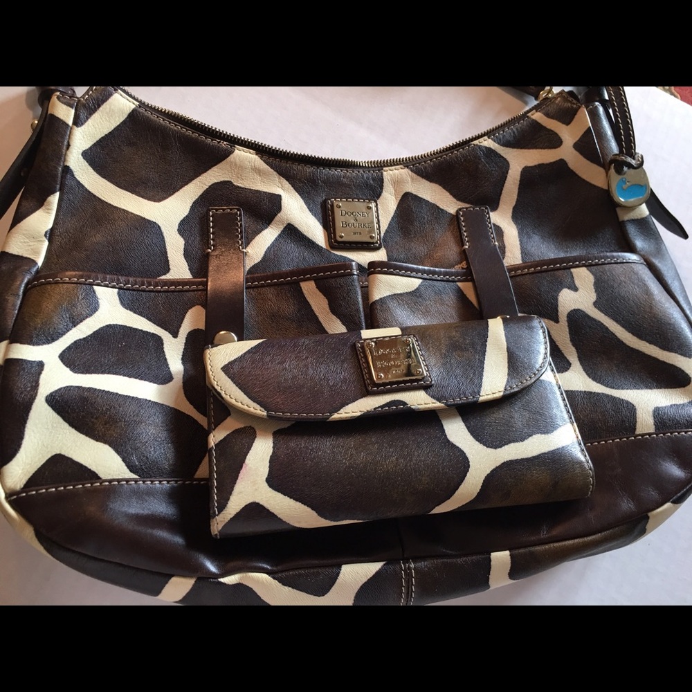 Calf print Dooney and Bourke hobo bag