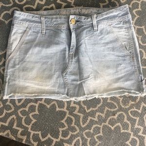 Denim stripe mini skirt