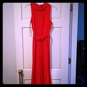 Orange belted jumpsuit