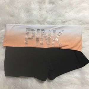 Pink yoga shorts