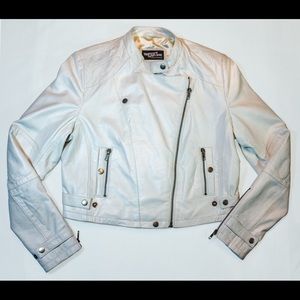 White Leather Moto Jacket