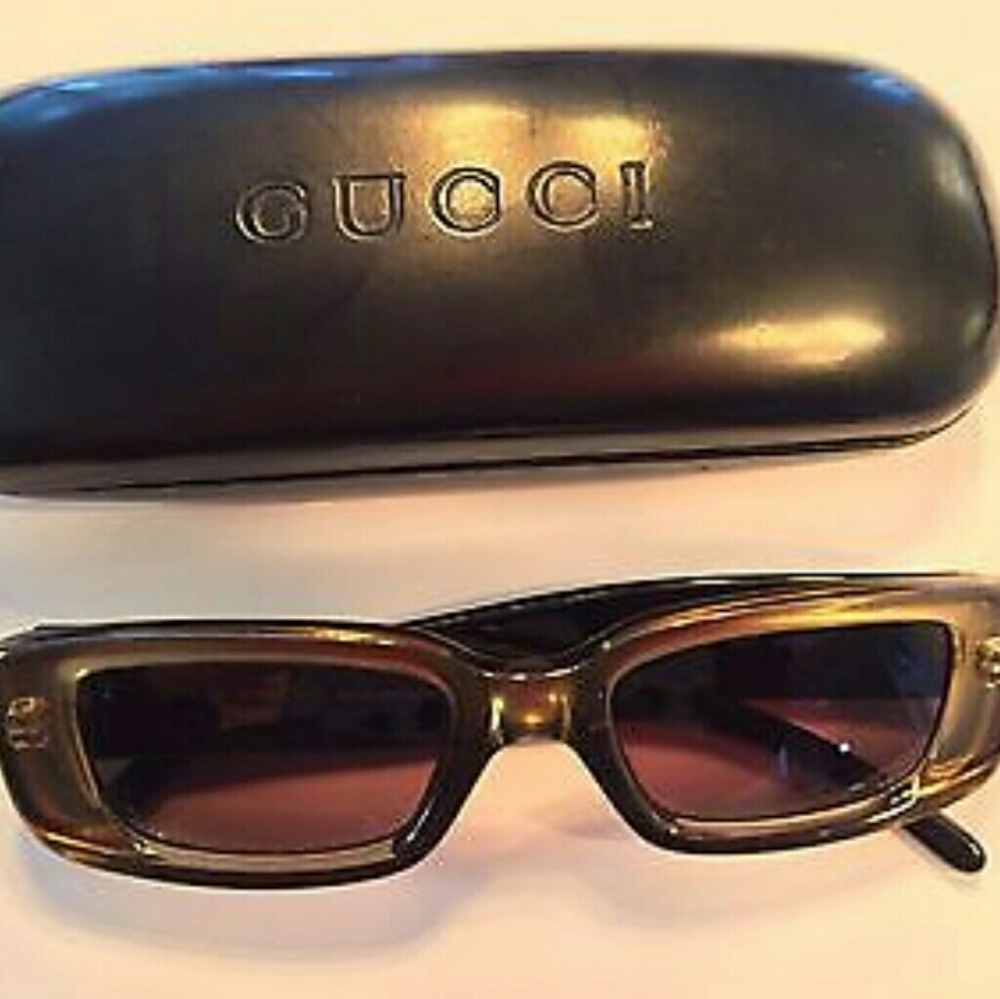 Gucci sunglasses Brown & case Italy Vintage
