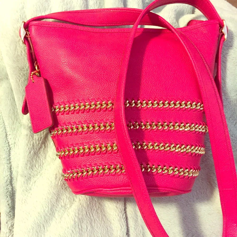 pink Coach handbag