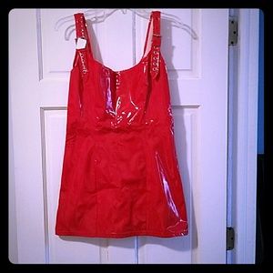 Red patent leather dress