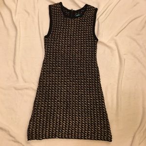 Alice + Olivia Sue Rib Knit Trim Dress