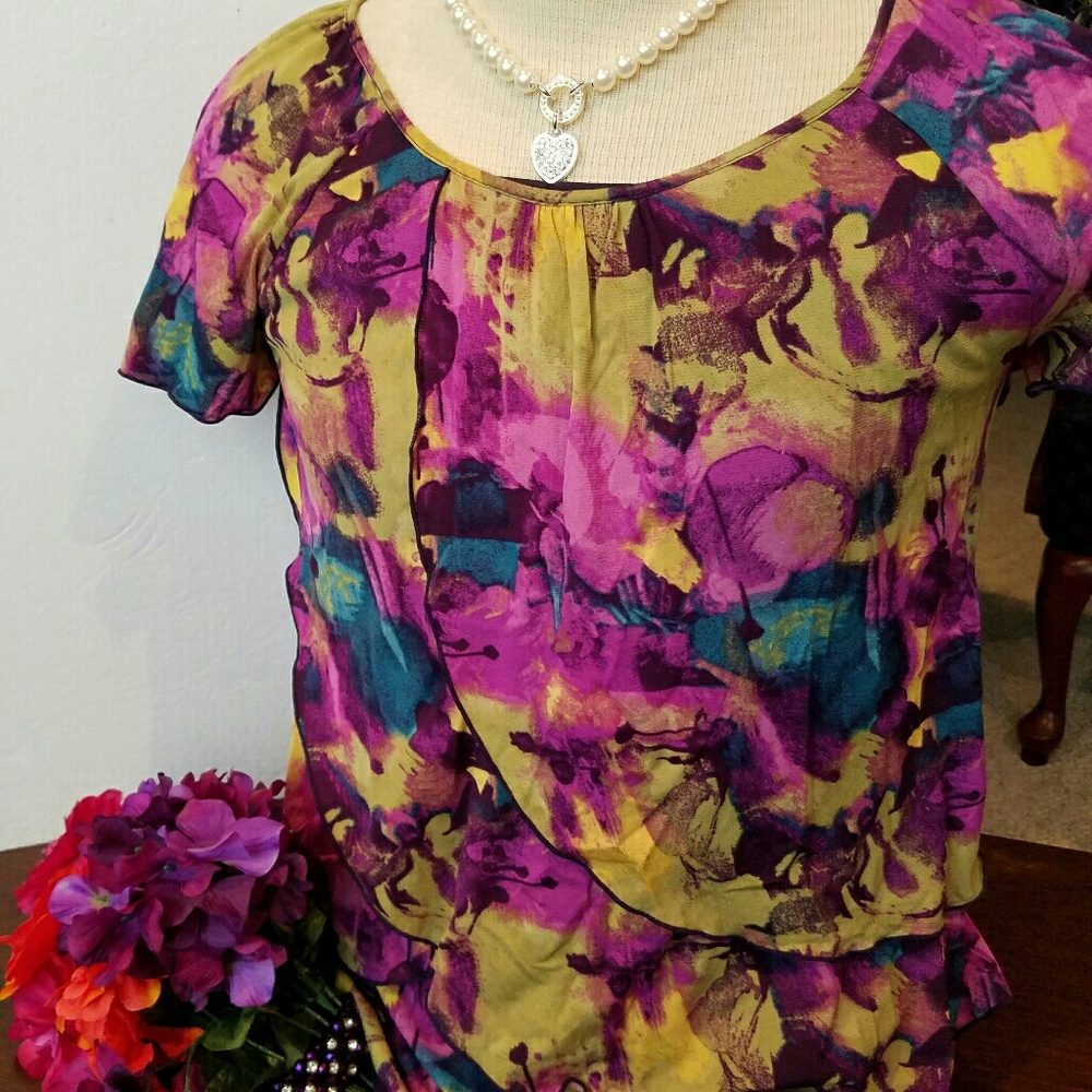 Style & Co. Colorful Abstract Blouse