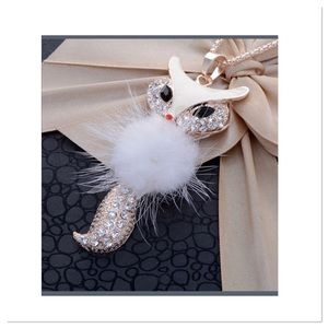 White Enamel Fox Necklace