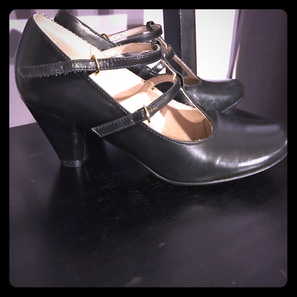 Chelsea Crew "Maxin"  t-strap mid heels.