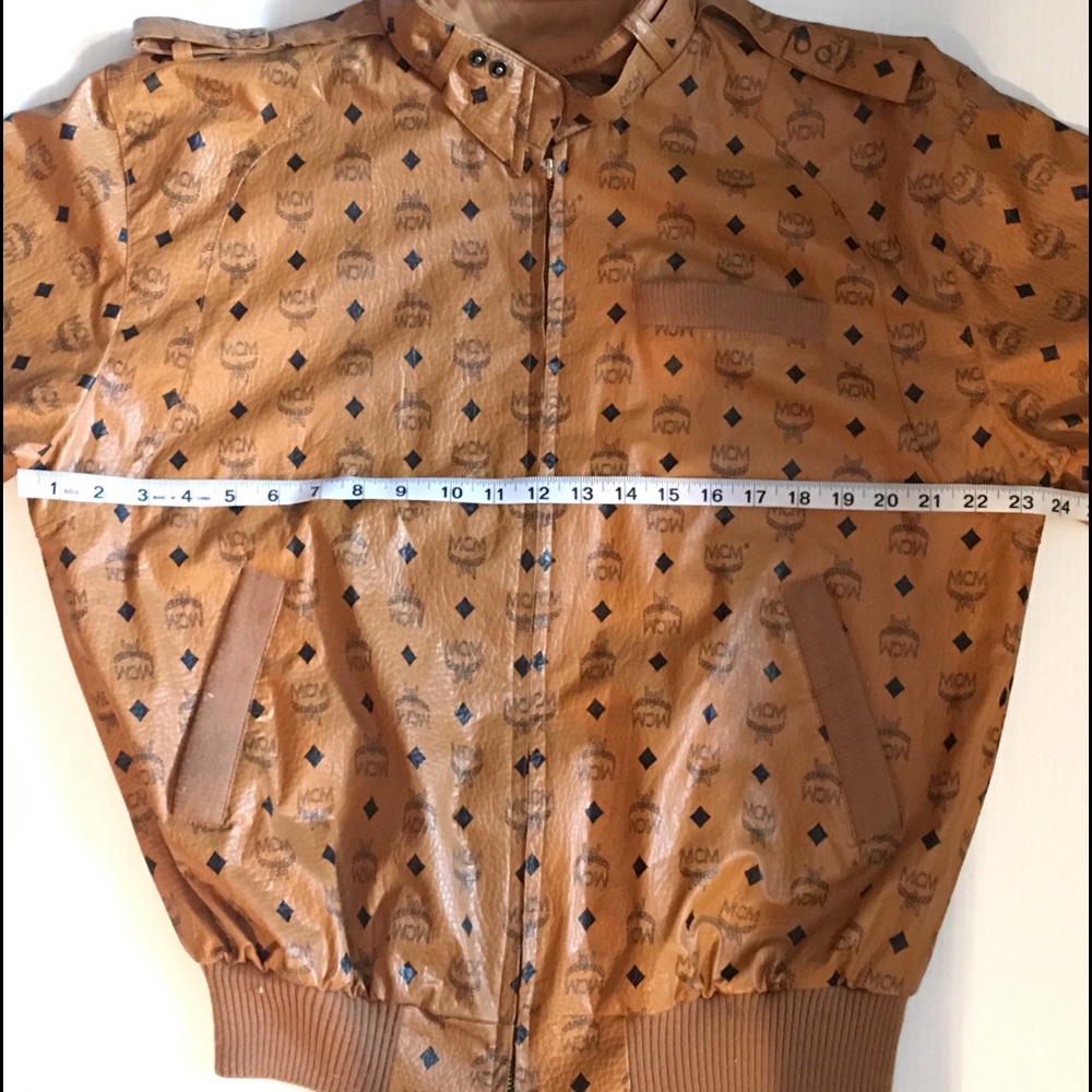 VINTAGE MCM MONOGRAM FAUX LEATHER JACKET MED - Picture 2 of 4