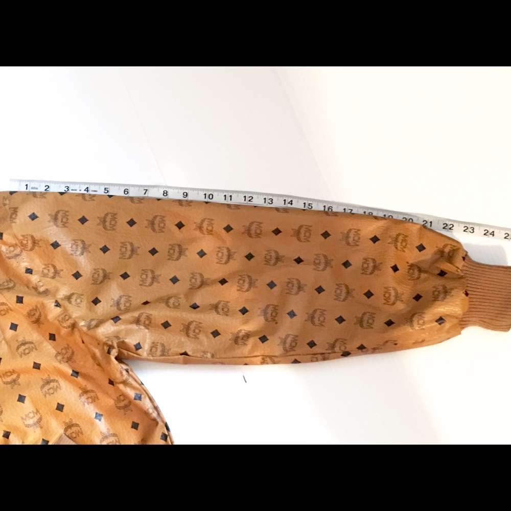 VINTAGE MCM MONOGRAM FAUX LEATHER JACKET MED - Picture 3 of 4