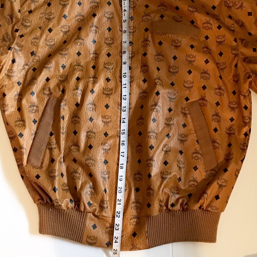 VINTAGE MCM MONOGRAM FAUX LEATHER JACKET MED - Picture 4 of 4