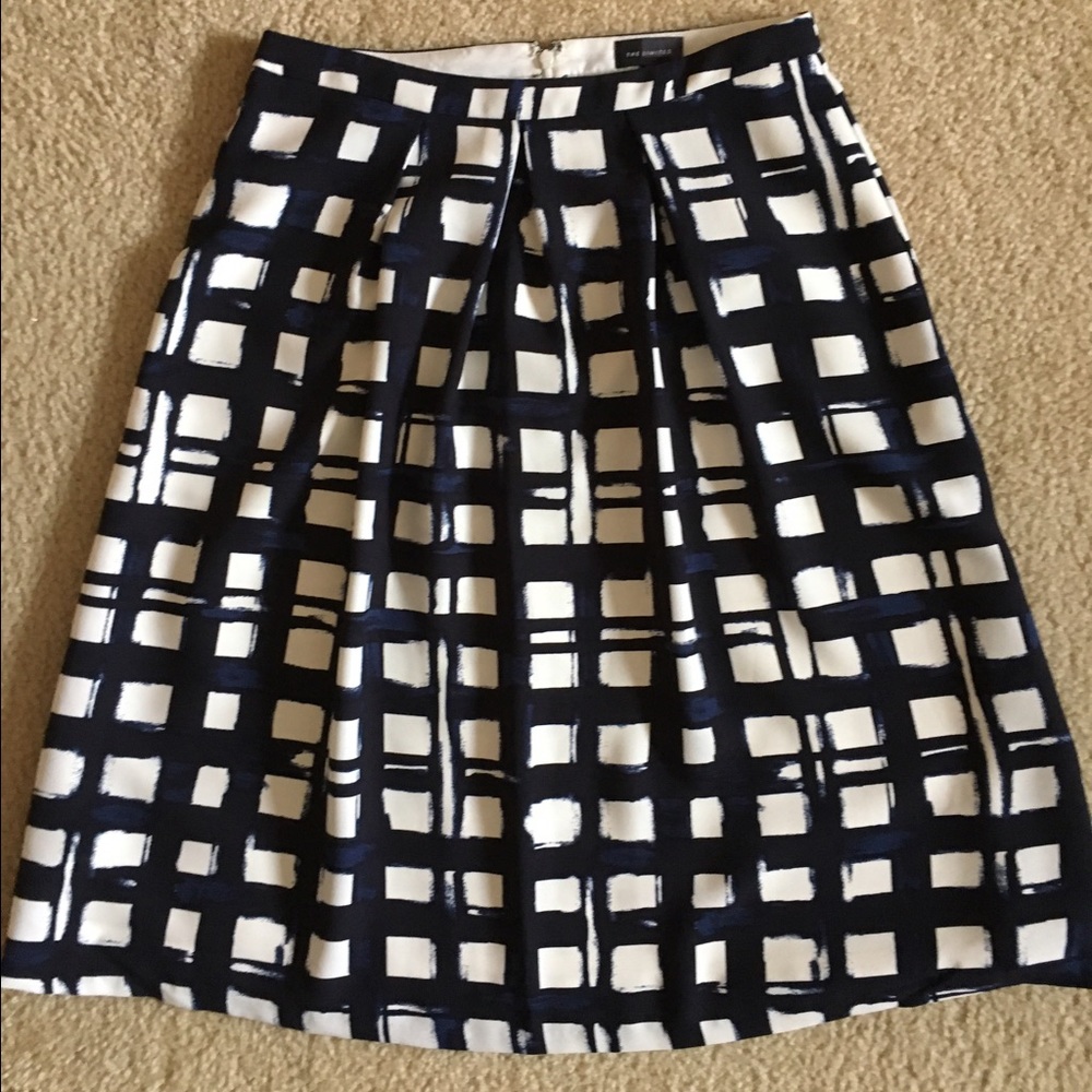 The Limited blue and white A-line skirt