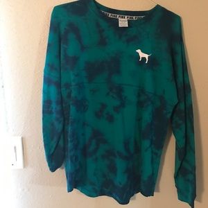 PINK tye dye varsity shirt