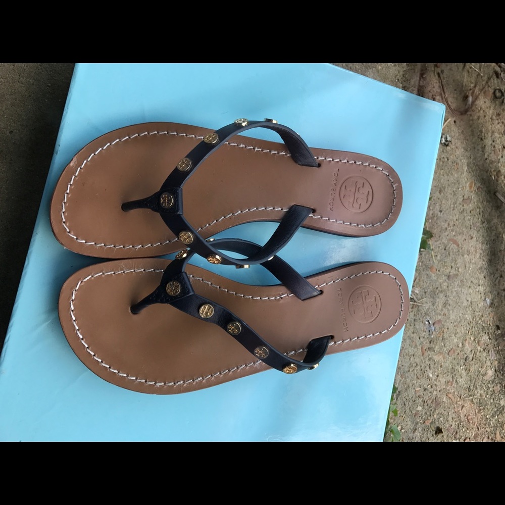 Tory Burch navy blue sandals!
