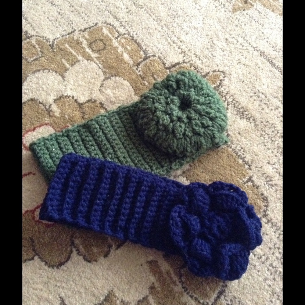 Flower crochet headbands