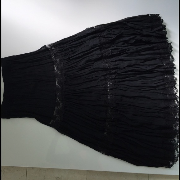 Caron joy tiered chiffon crinkled w lace skirt - Picture 1 of 1