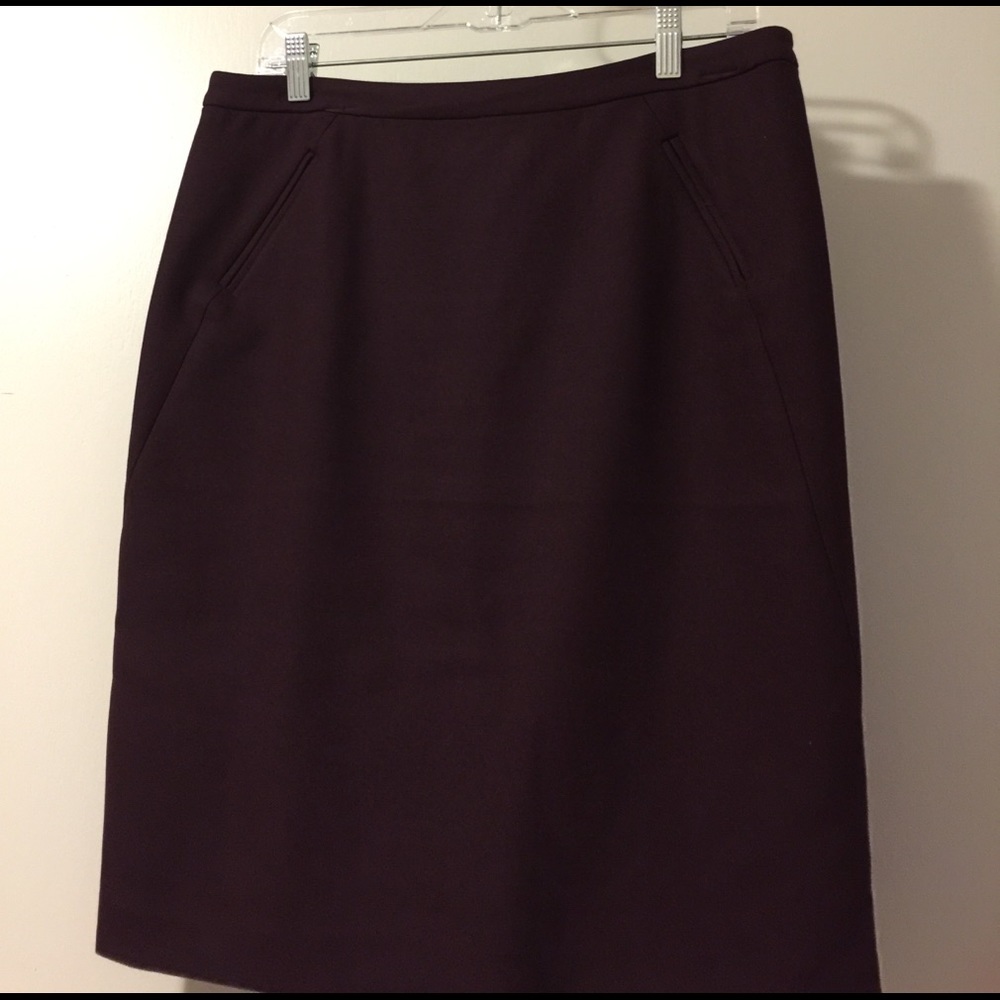 Wine colored pencil skirt