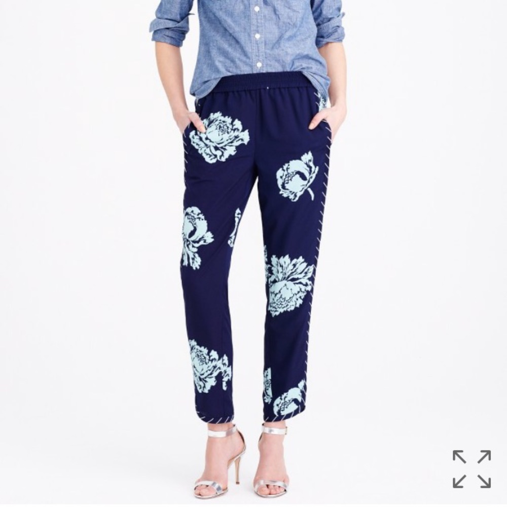 J. Crew Reece Pants in Graphic Peony
