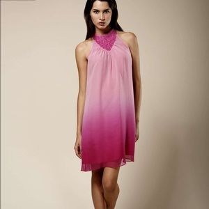 Miguelina ombré silk sequin halter dress XS
