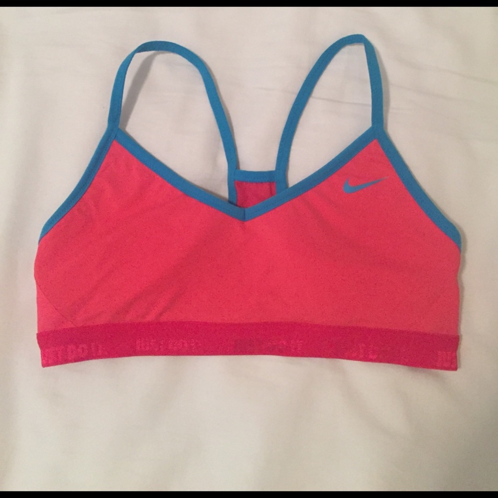 Nike coral and blue sports bra - Picture 1 of 2
