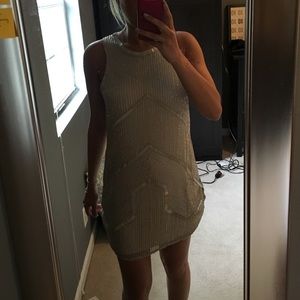Parker sequined cream cocktail dress